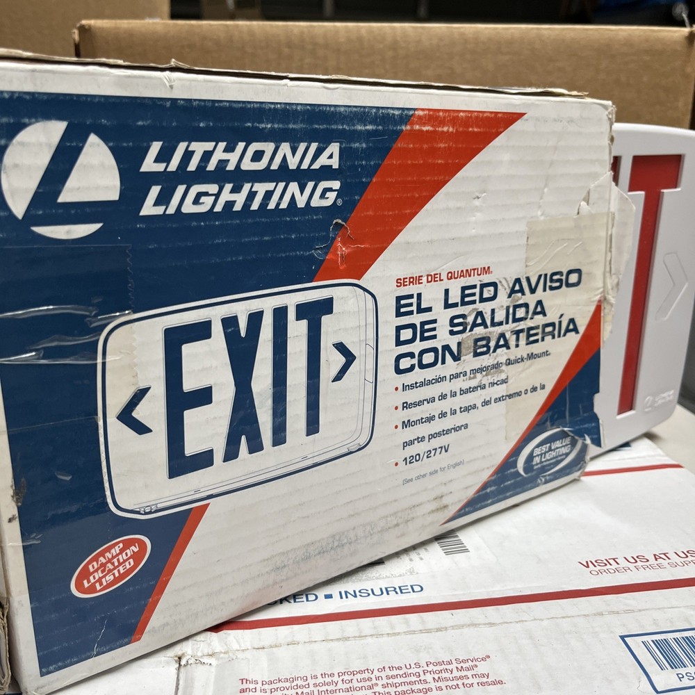 New Lithonia Lighting LED Emergency Exit Light Sign 120/227
