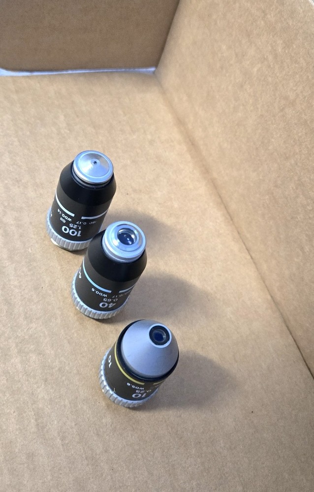 Nikon microscope Lens Objectives 10X / 40X / 100X (INV02-BINY001B)