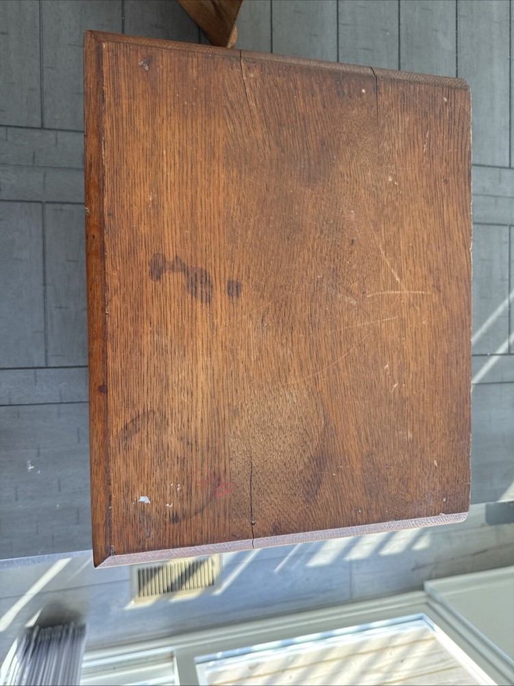 Antique Industrial Oak Box 2 Drawer Cabinet 15.5” X 12.25”