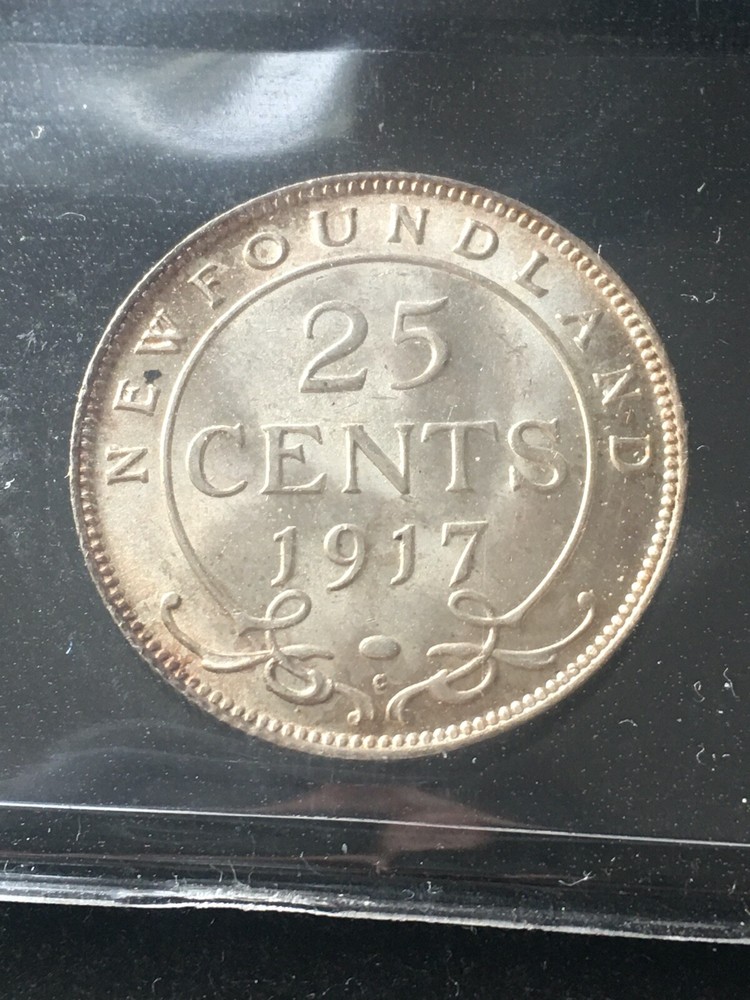 1917c ICCS Graded Newfoundland 25 Cent, **MS-64**