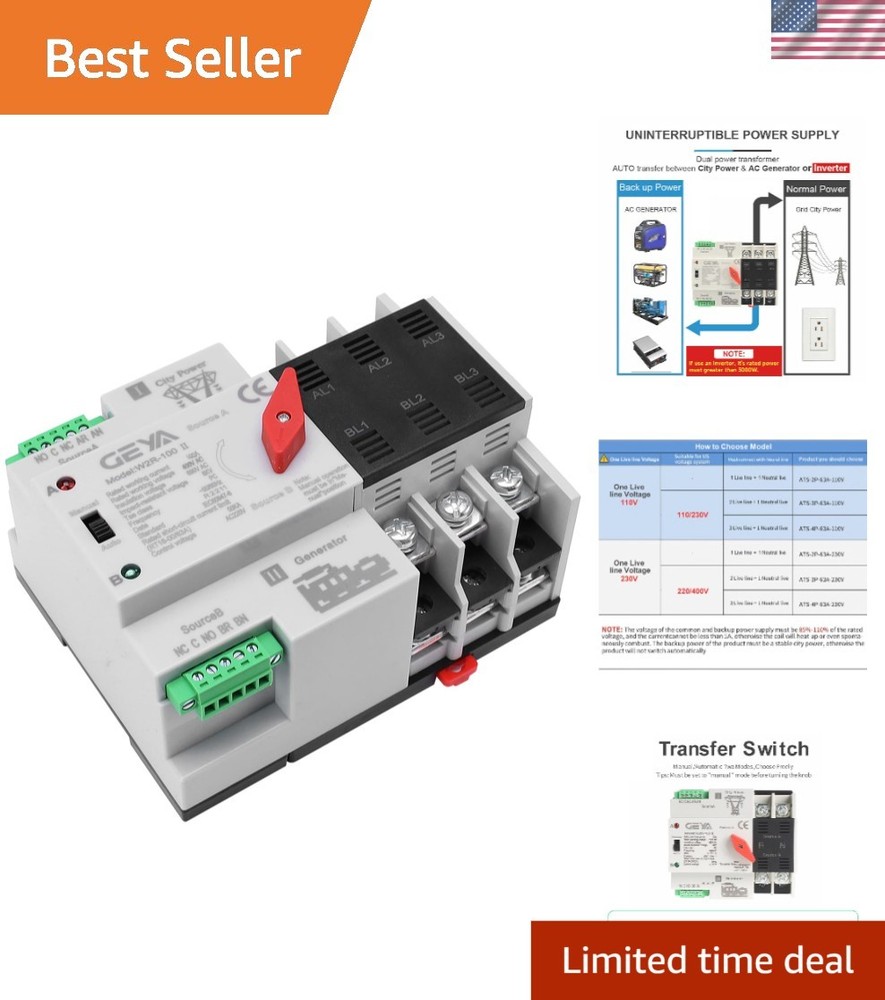 Rated Automatic Transfer Switch - 100A DIN Rail Mounted Solution