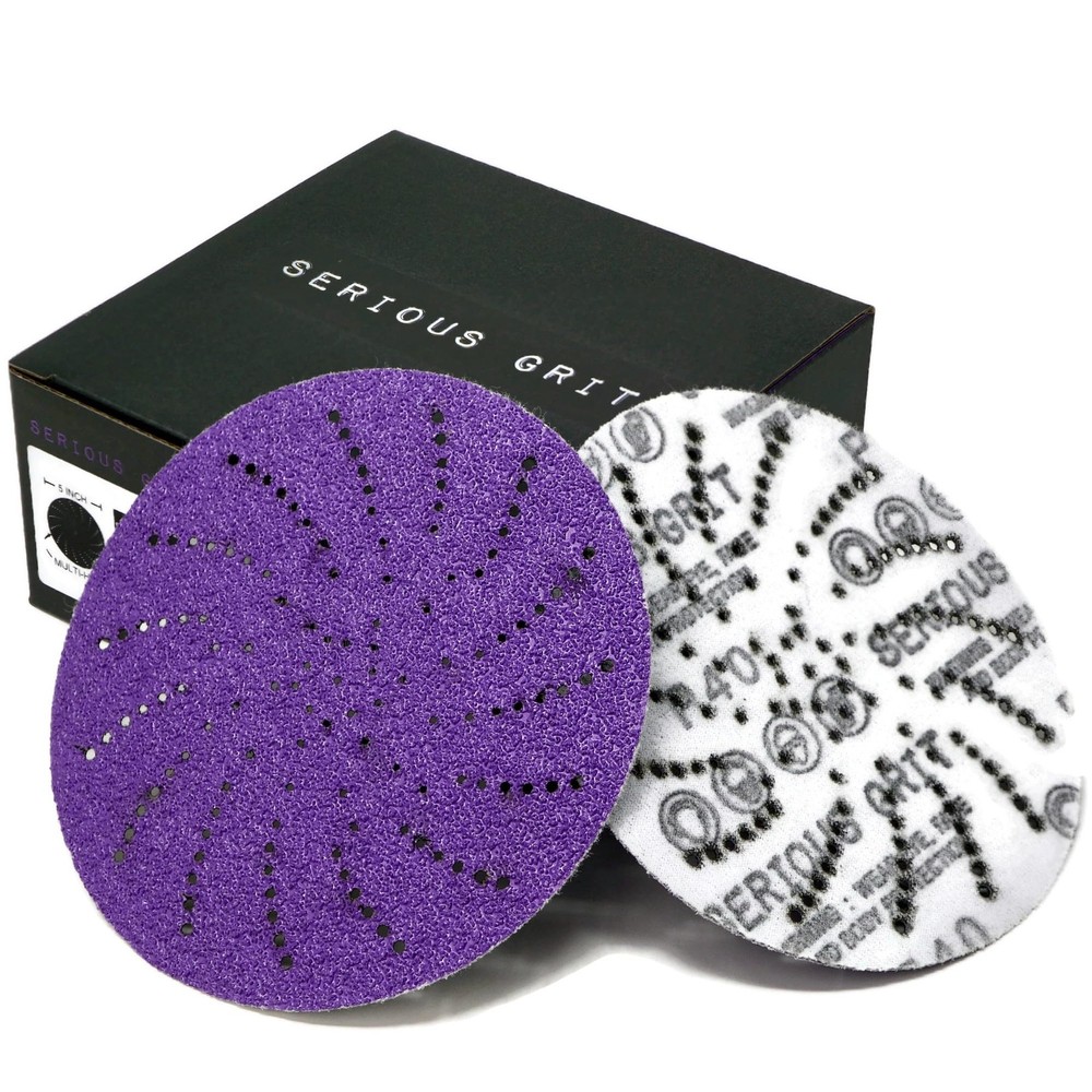 5-Inch 40 Grit Ceramic Multi-Hole Hook & Loop Sanding Discs - Advanced Grain ...