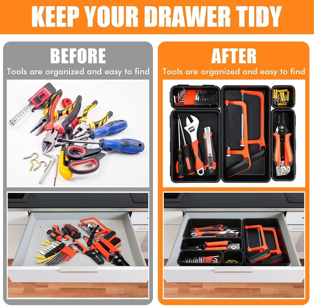 100 Pack Tool Box Organizer & Storage Tool Drawer Organizer Tray Divider 5 Sizes