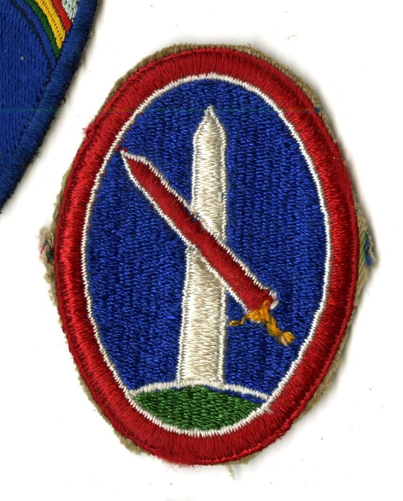 District of Washington White Back Patch WWII Vintage