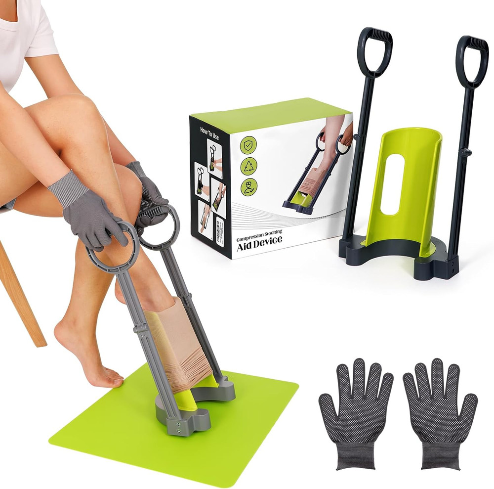 Compression Sock Aid Device with Silicone Anti Slip Mat, Sock Assistant Device