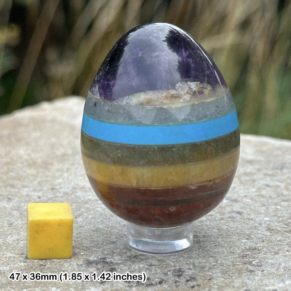 Chakra Crystal Egg 6cm Polished Gemstone Egg Colourful Mineral Display Specimen