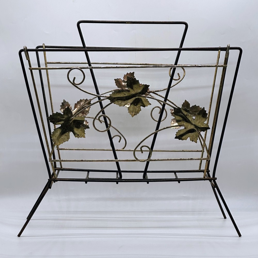 VTG MCM Metal Magazine Rack