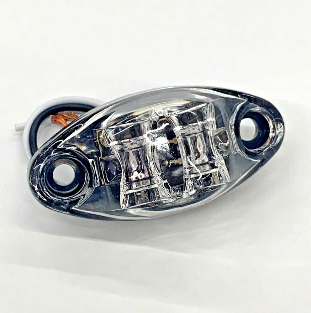 Red Clear LED Oval Dragon's Eye 2 Diode Red Marker Clearance Trailer Light