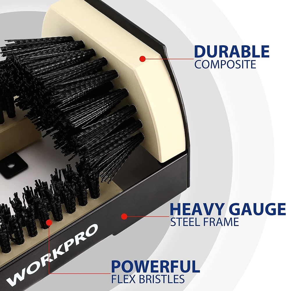 WORKPRO Boot Scrubber Heavy Duty Boot Cleaning Scraper Brush Shoe Mud Clean Tool