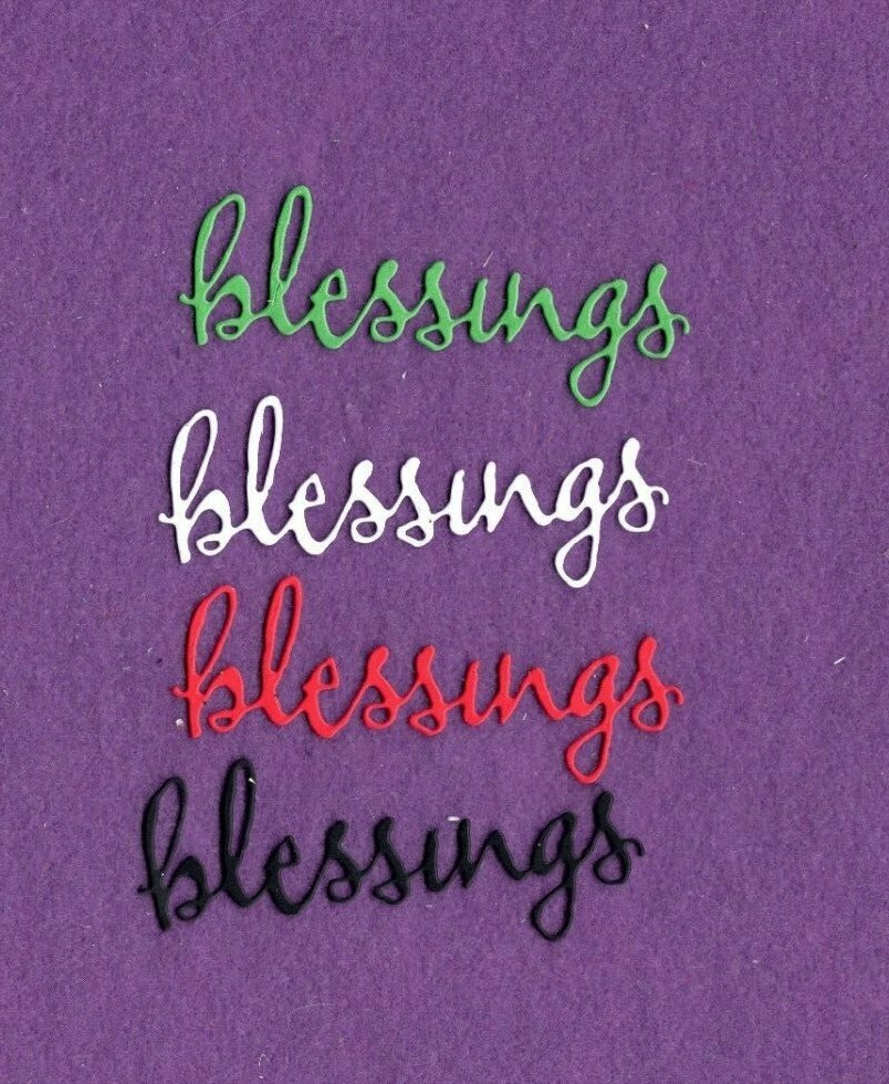 BLESSINGS # 5 die cuts scrapbook cards
