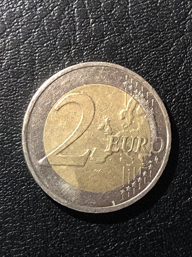 Germany 2014 F Error, 2 Euro coin, eagle, misprinting with eccentricity errors