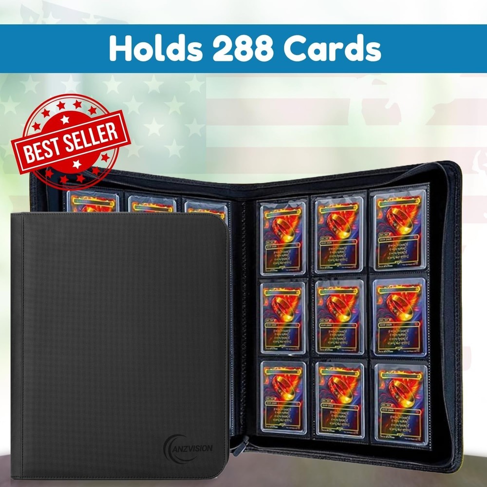 Toploader Binder, Holds 288 Toploaders, 9 Pocket Top Loader Binders