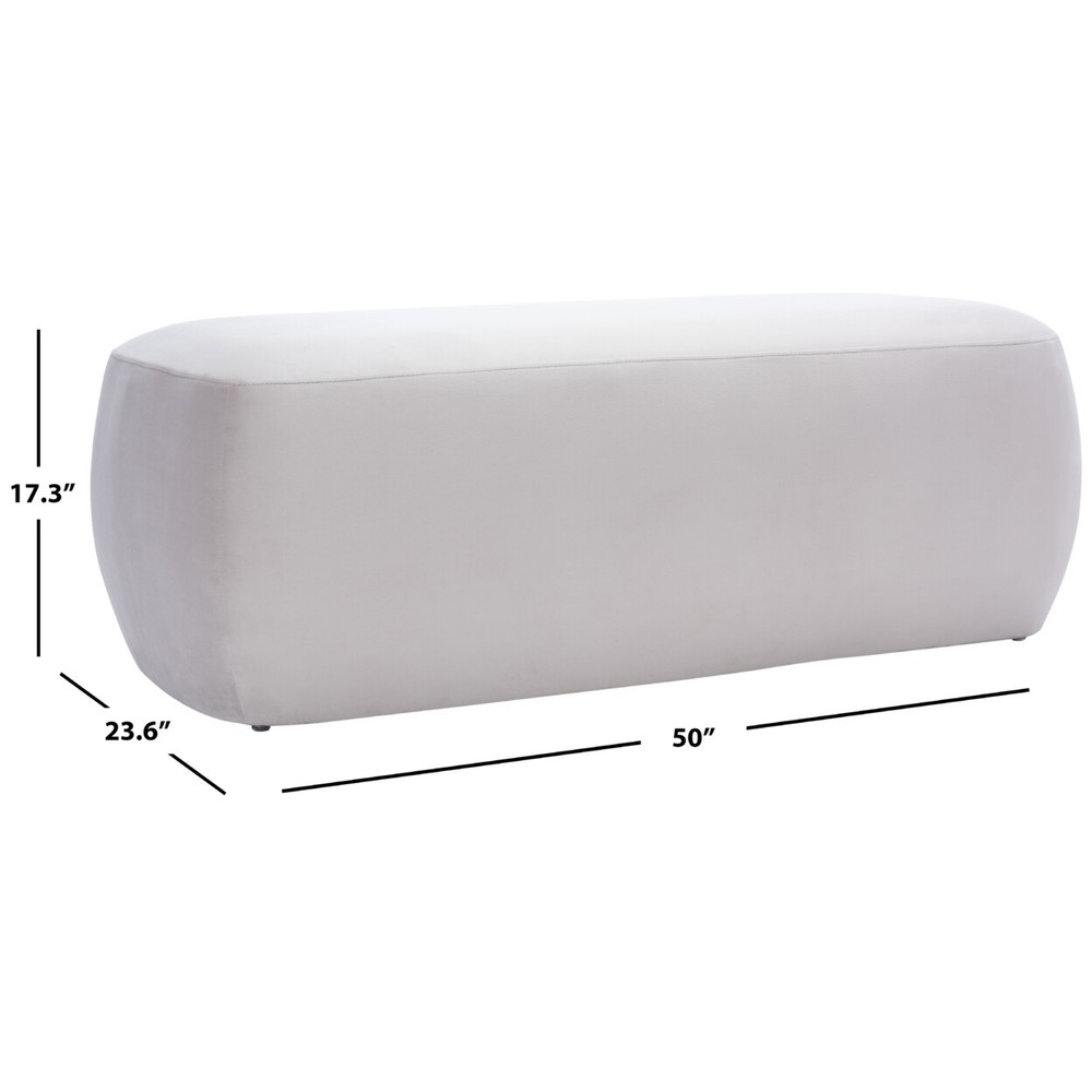 SAFAVIEH Whitley Rectangular Ottoman | Greige |