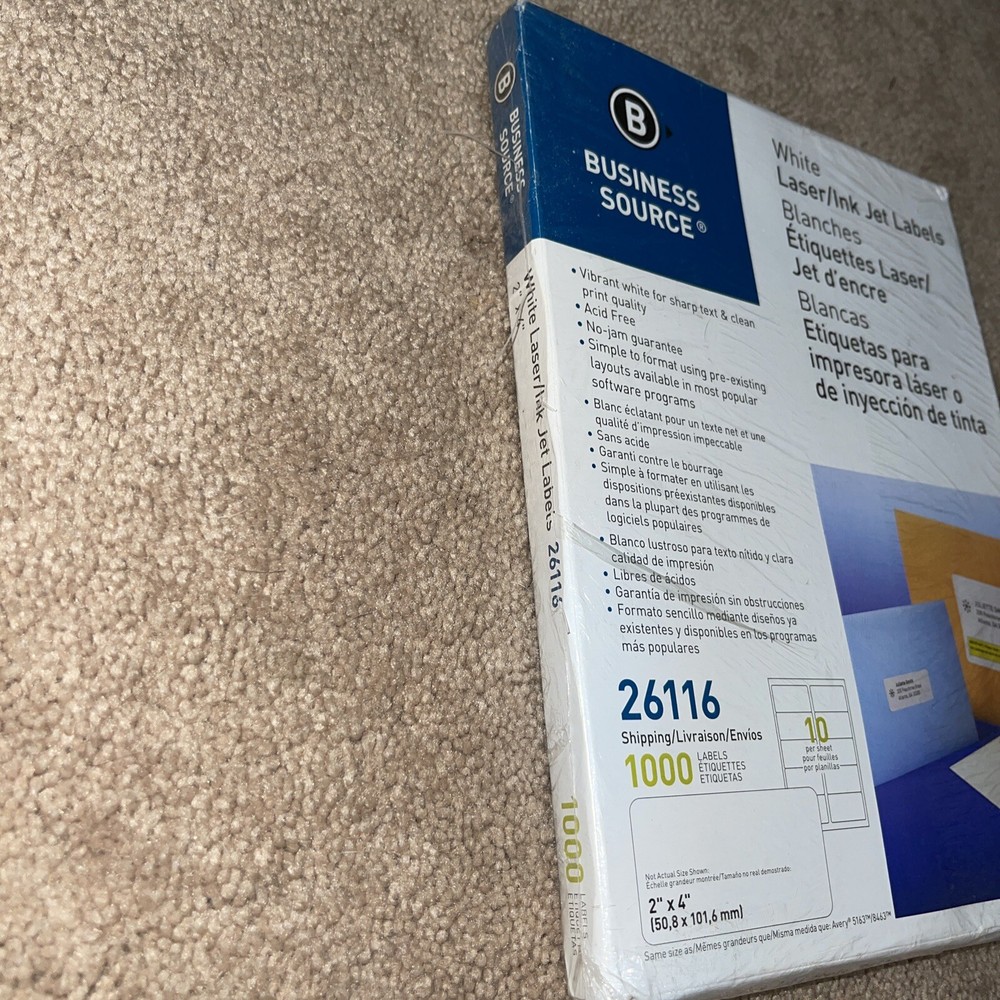 Business Source Mailing Laser/Ink Jet Labels *2 by 4*
