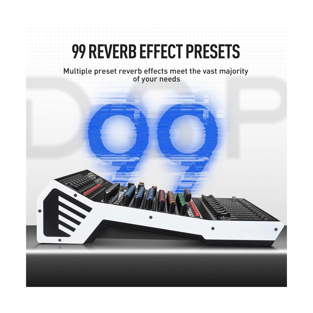 12-Channel Bluetooth Studio Audio Mixer 99 Bit DSP Digital Processor w/USB MP...