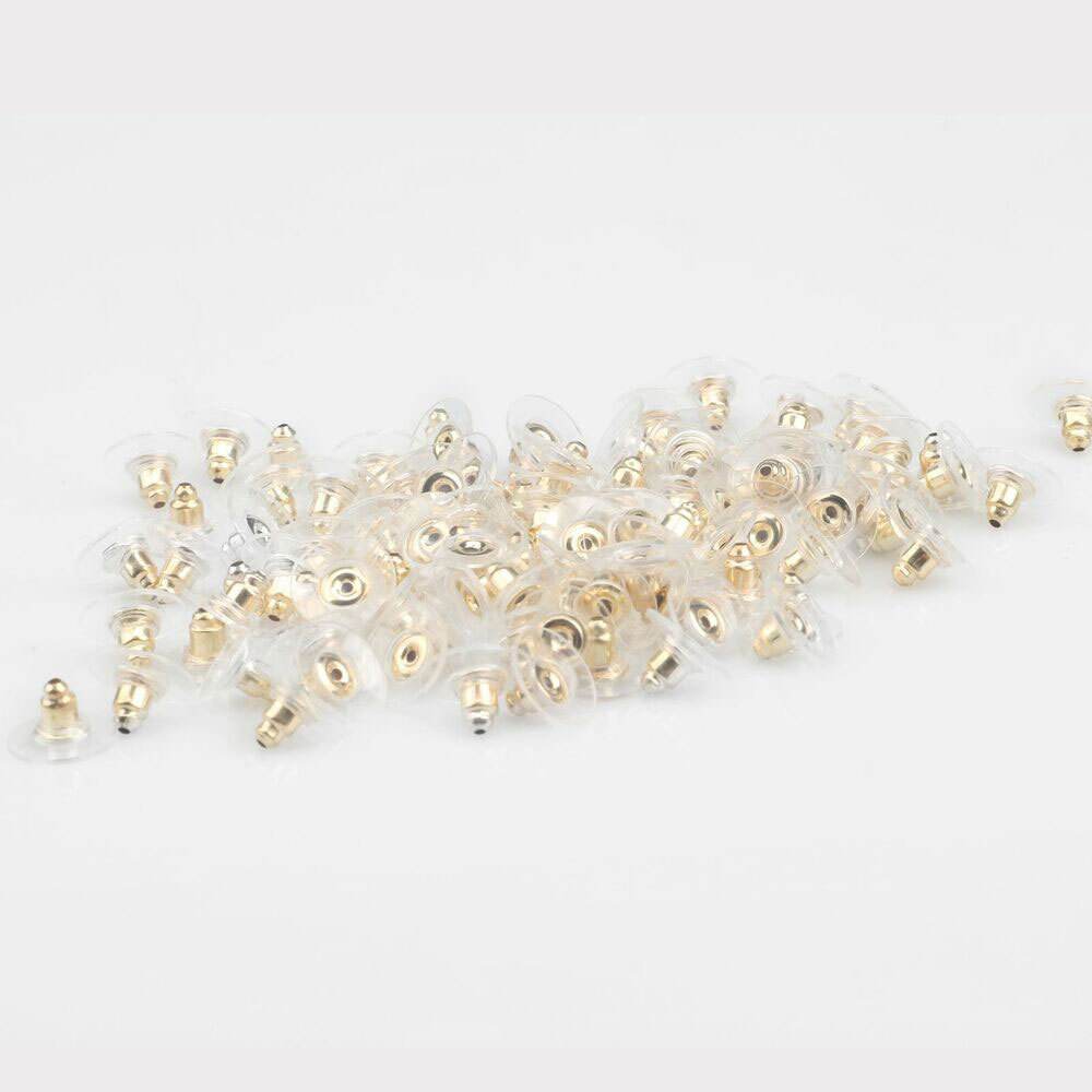 300X Earring Backs Post Backings stopper Silver Golden Stud secure Hook Earring