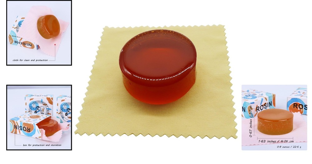 Light Yellow Rosin for String Instruments - Low Dust, Round, Essential Accessory