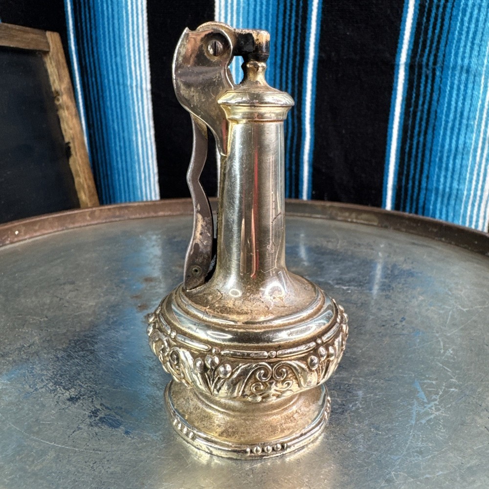 Silver Plate Ronson  "DECANTER" Table Lighter Working Condition-VTG
