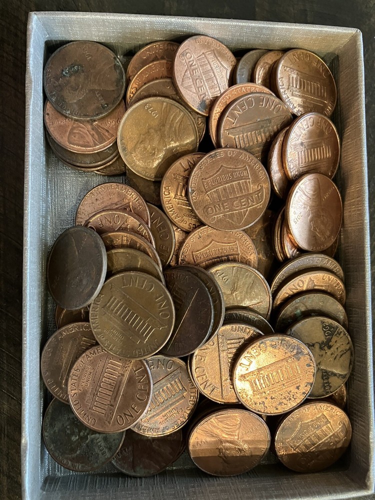 100 US 1 Cent coins 1941-2020.