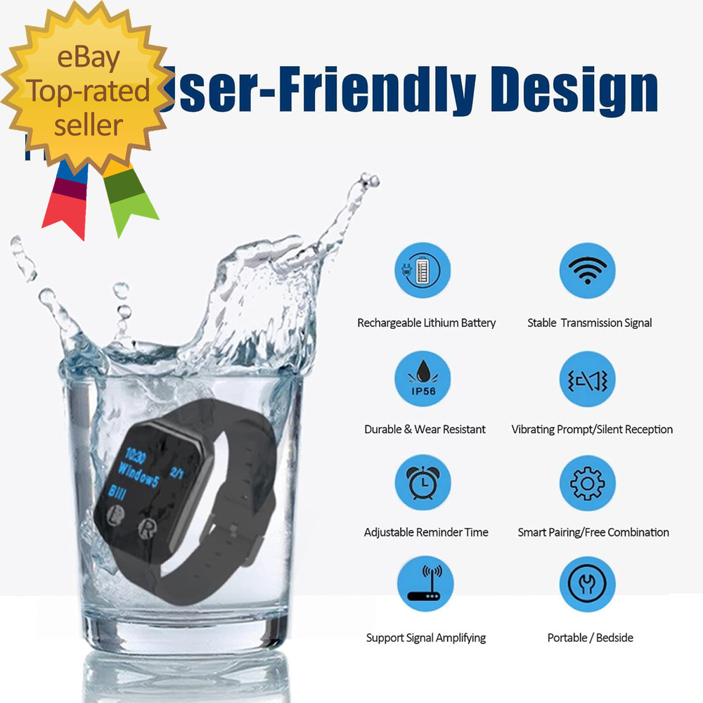Caregiver Pager System Nurse Calling System 1200+Ft Wireless Calling System with