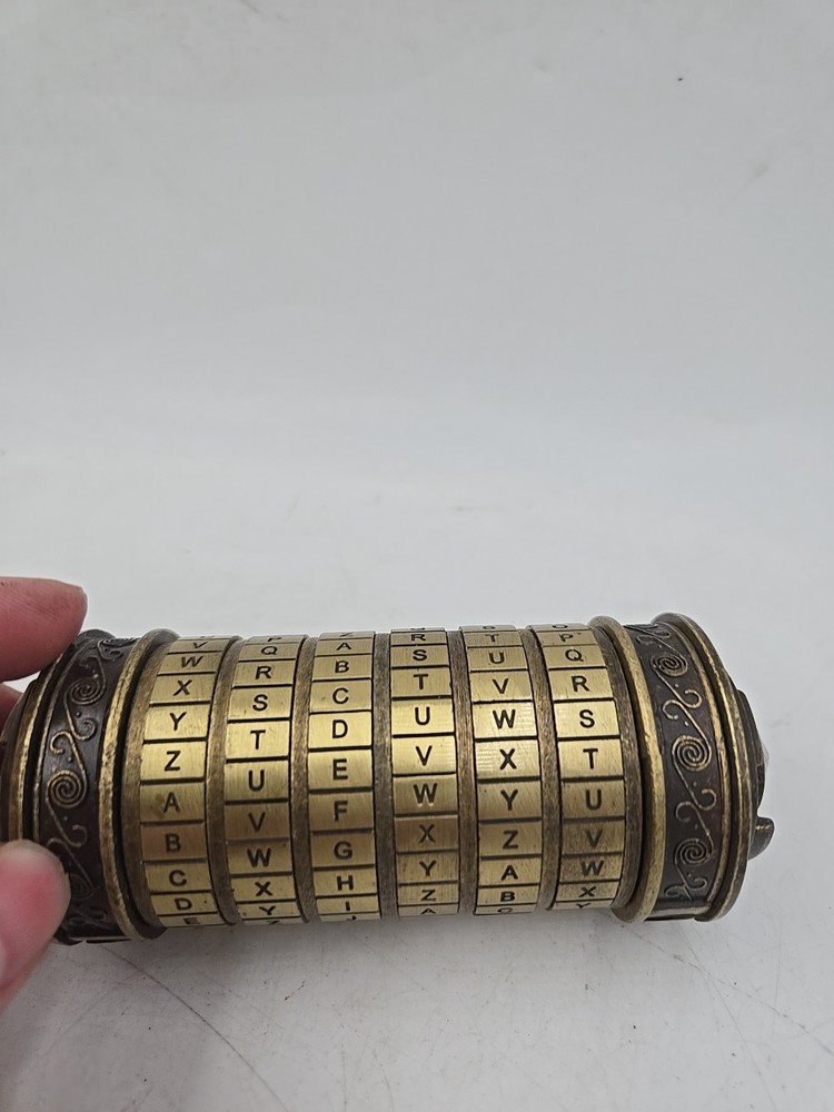 Da Vinci Code Cryptex Lock Box Puzzle Brass Romantic Annversary/Birthday Gift