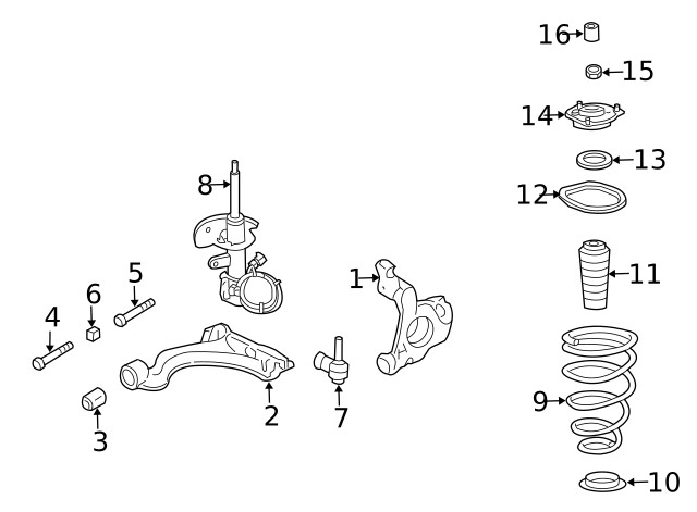 Genuine GM Front Suspension Strut Mount 88955401