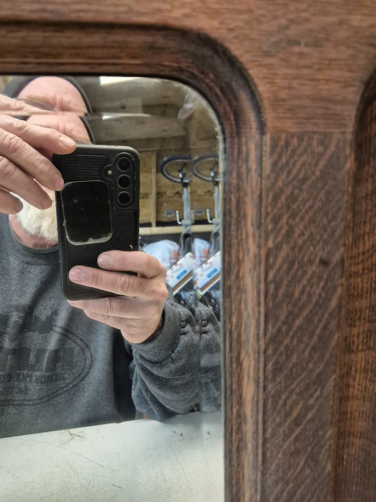 antique oak hall mirror