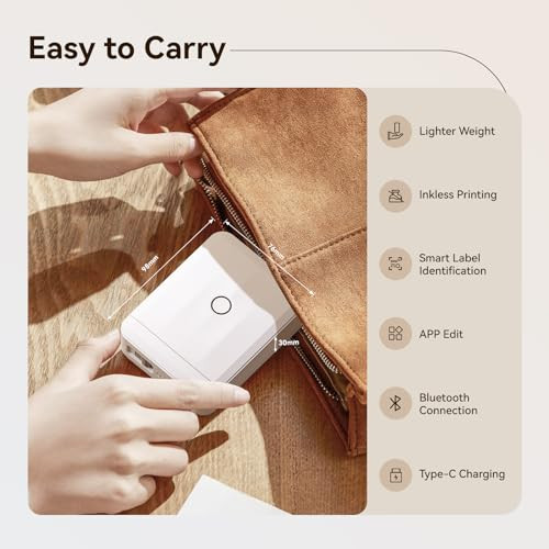 D110 Upgraded Version Mini Label Maker Machine with Tape, Portable Bluetooth