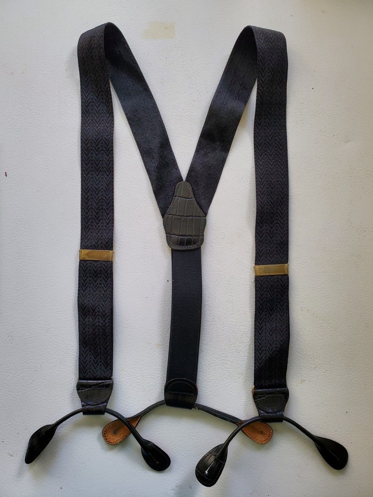 Black Suspenders. Made In England.