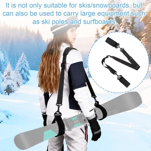 3pcs Snowboard Shoulder Strap Ties & Auxiliary Binding Straps Set, Adjustable