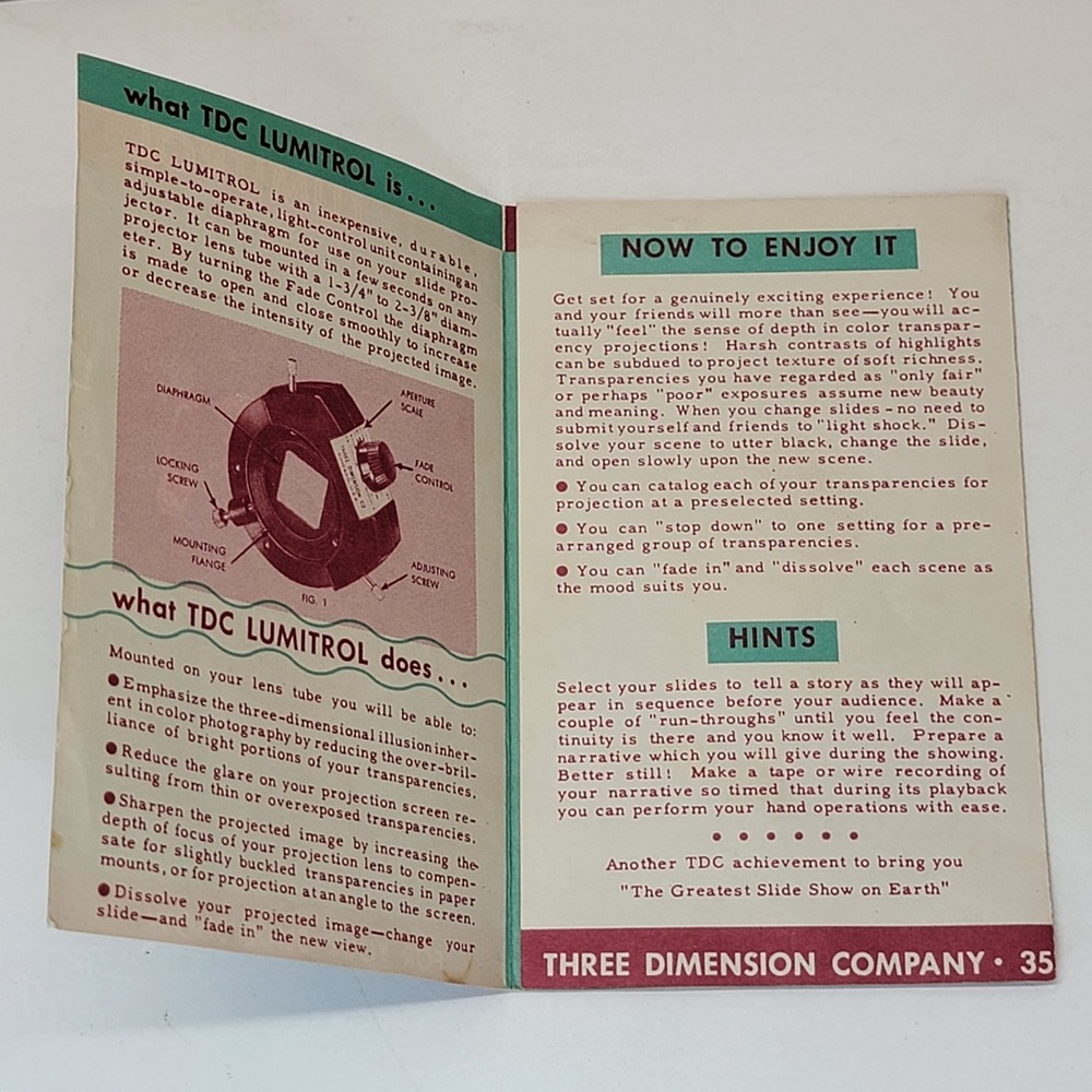 Vintage TDC Lumitrol Variable Brilliance Control for slide projector