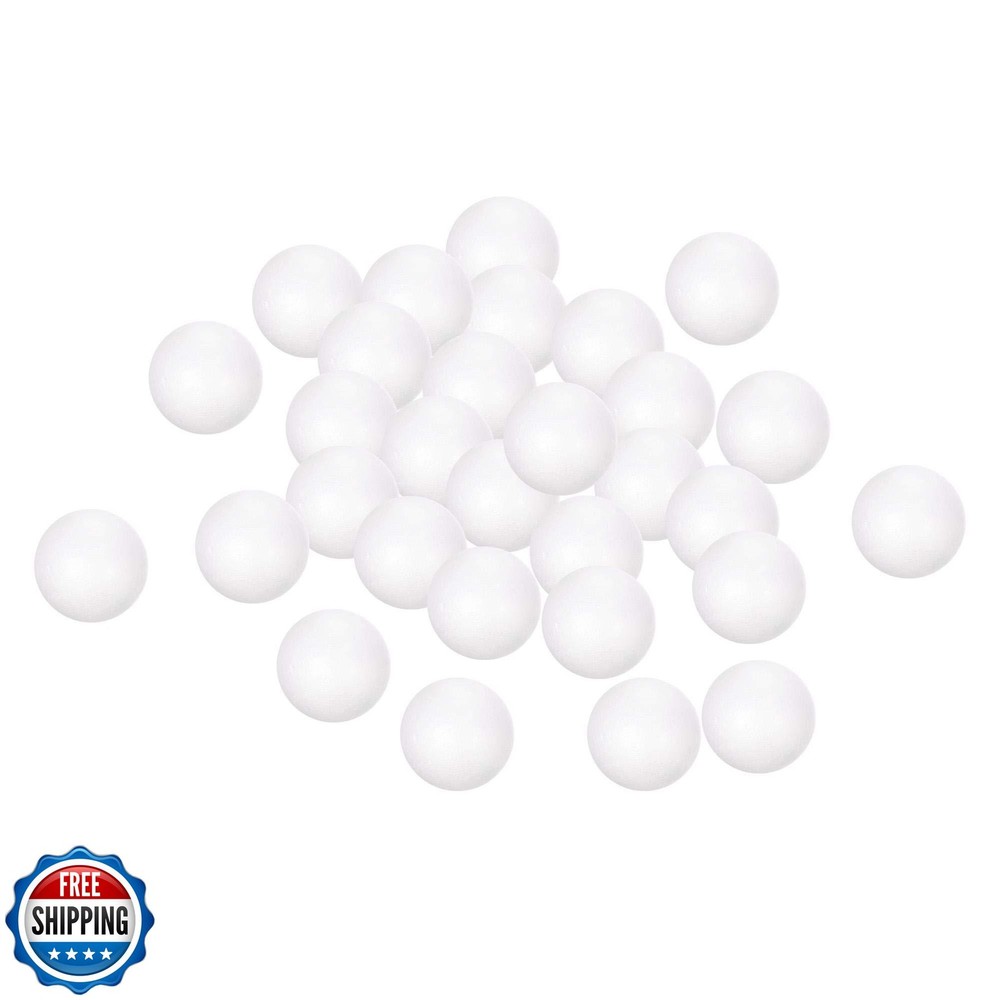 uxcell 25Pcs 1.5" White Polystyrene Foam Balls Smooth Round Solid Ball for Cr