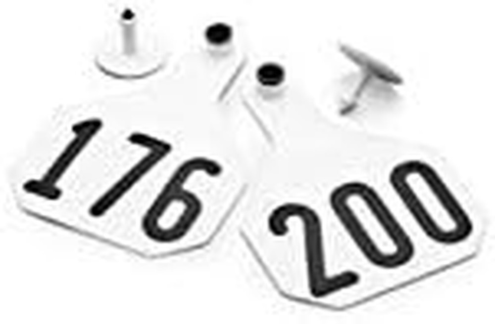 4 Star Large Cattle Ear Tags White Numbered 101-125