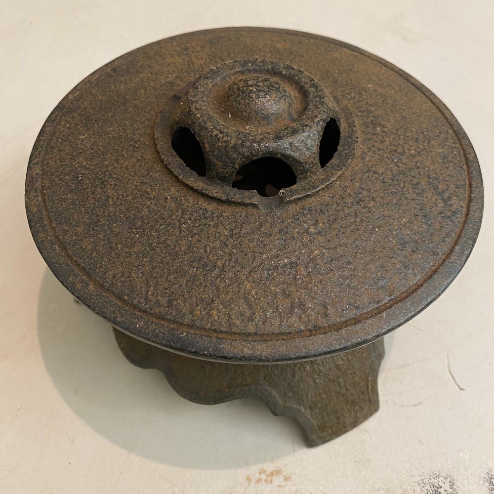 Vintage Asian Cast Iron Incense Burner Lamp