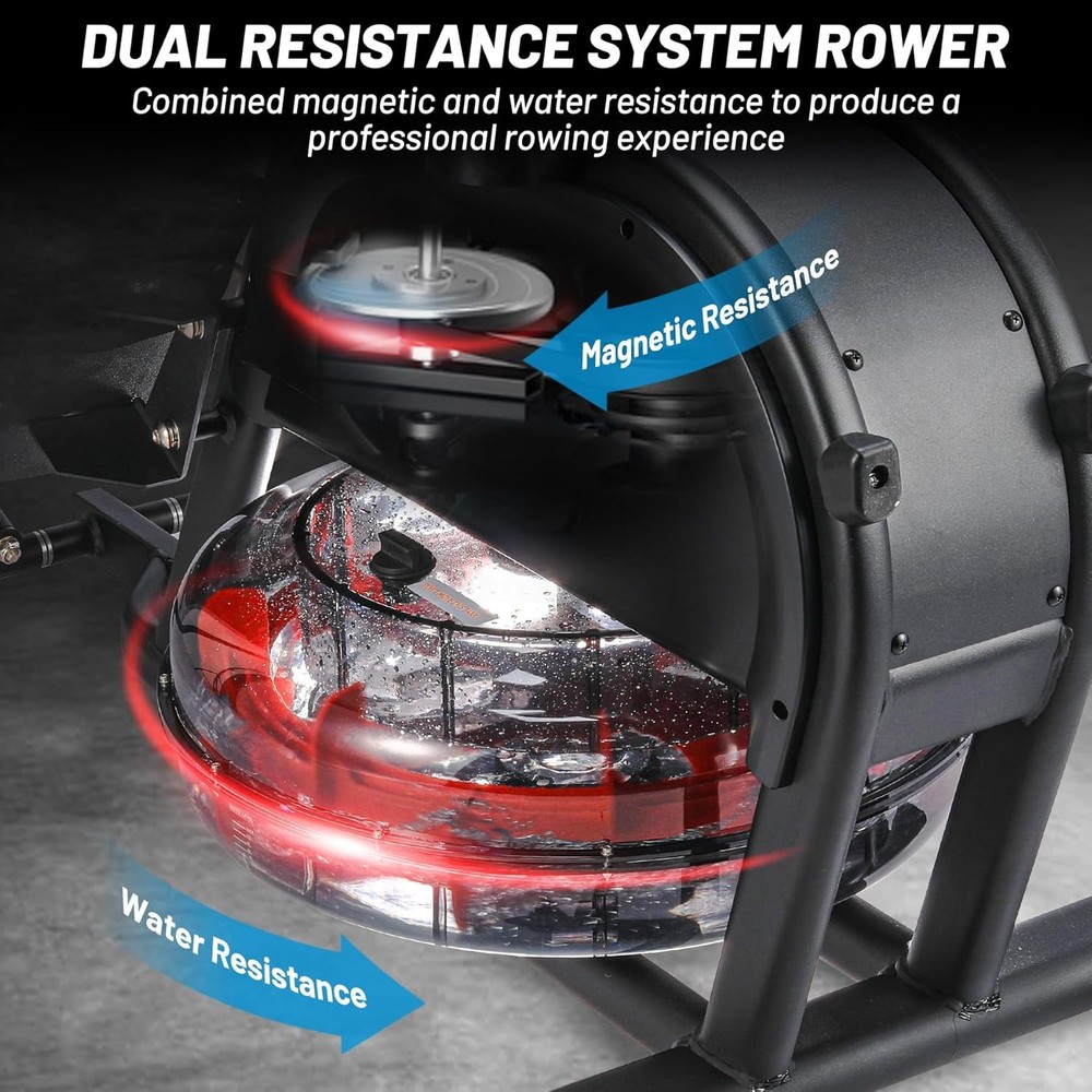 Rowing Exercise Machine Workout With 16 Levels Adjustable Dual Resistance