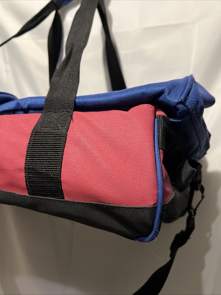 Igloo Blue Red Foldable Large Duffel Bag Cooler Adjustable Straps Nylon 19”x12”