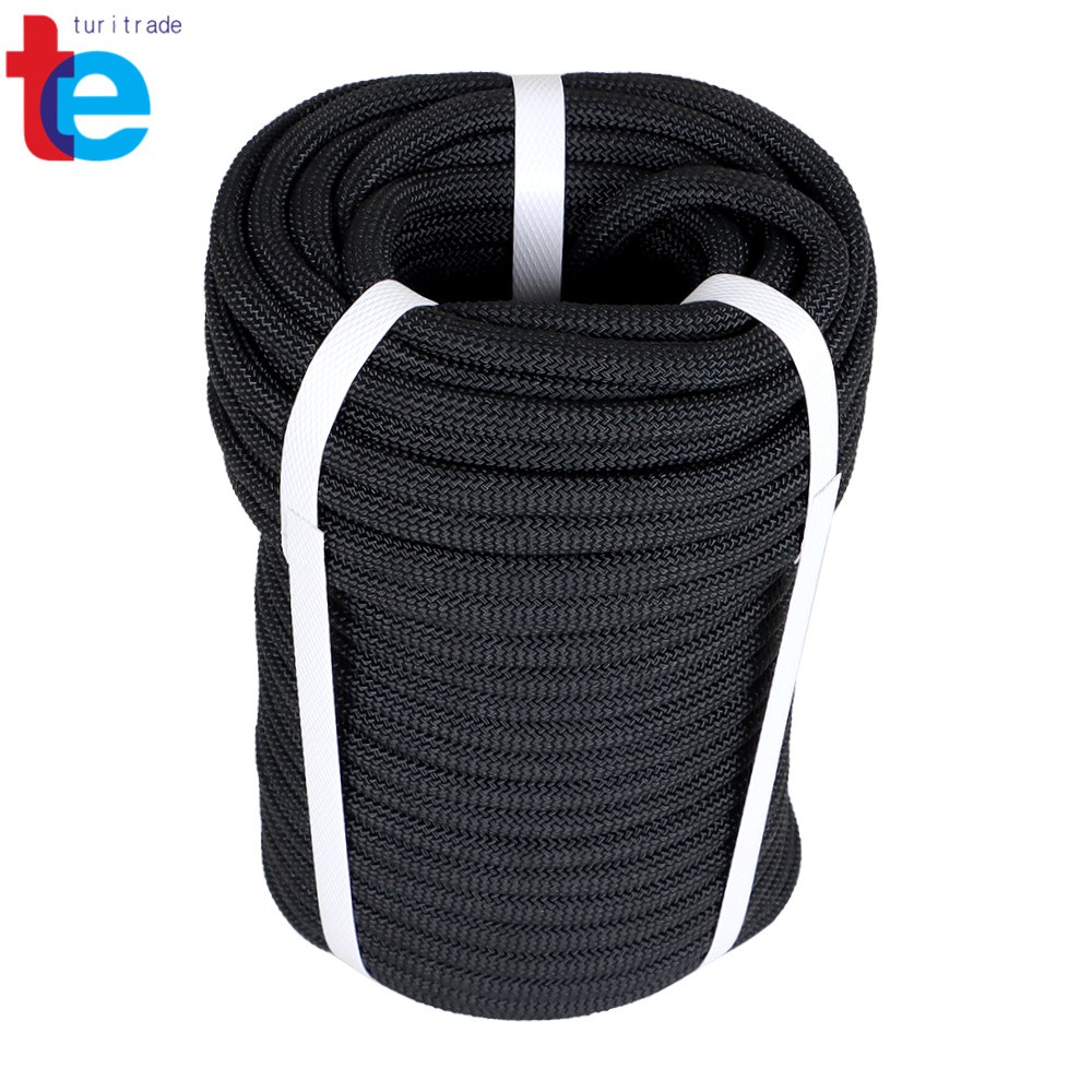 3/8" × 100' Black High Strong Pulling Braided Polyest Rope 3520Lbs Rope
