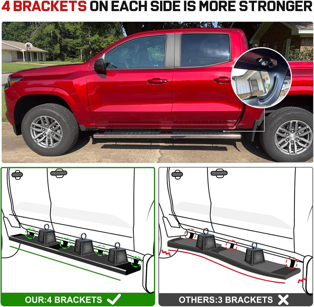COMNOVA 6 Inches Running Boards& Steps Nerf Bars Compatible with 2019-2026 Chevy