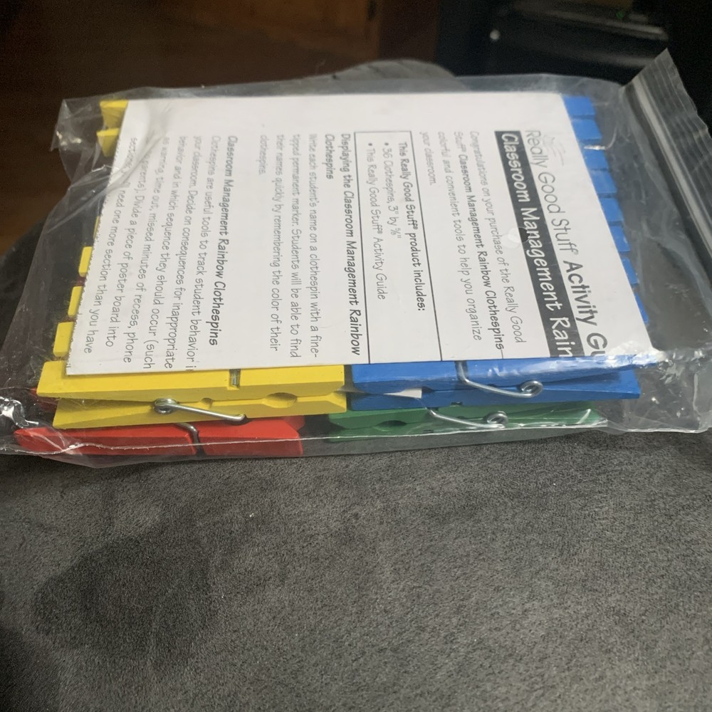 Classroom Management Rainbow Clothespins - 4 Colors