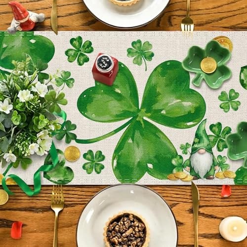 St Patricks Day Decorations, St. Patrick's Day Shamrock Table Runner ,Spring