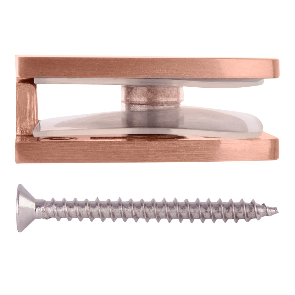 CRL UC77BC0 Brushed Copper Traditional Style Fixed Panel U-Clamp