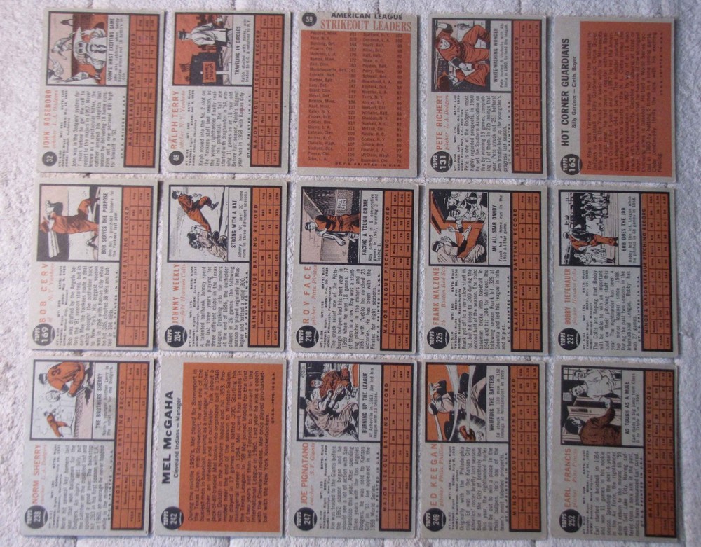 1962 Topps Baseball VG/EX (Pick Choose Complete)