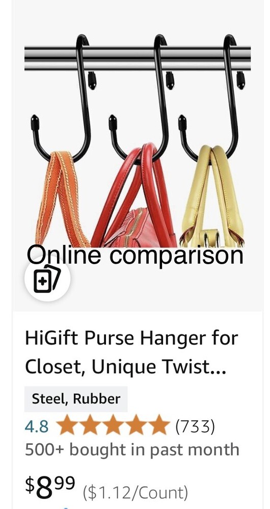 Dingee 6 pcs purse hangers (Black)