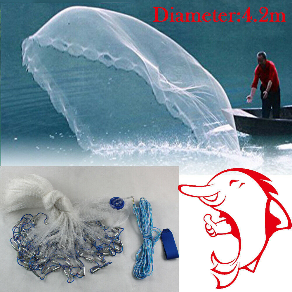 14ft Cast Net Quick Throw Mesh，Mesh Fishing Catch Net