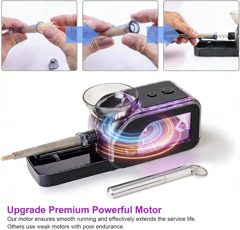 Electric Cigarette/Cone Rolling Machine Set with Manual Sipce Grinder,Automatic