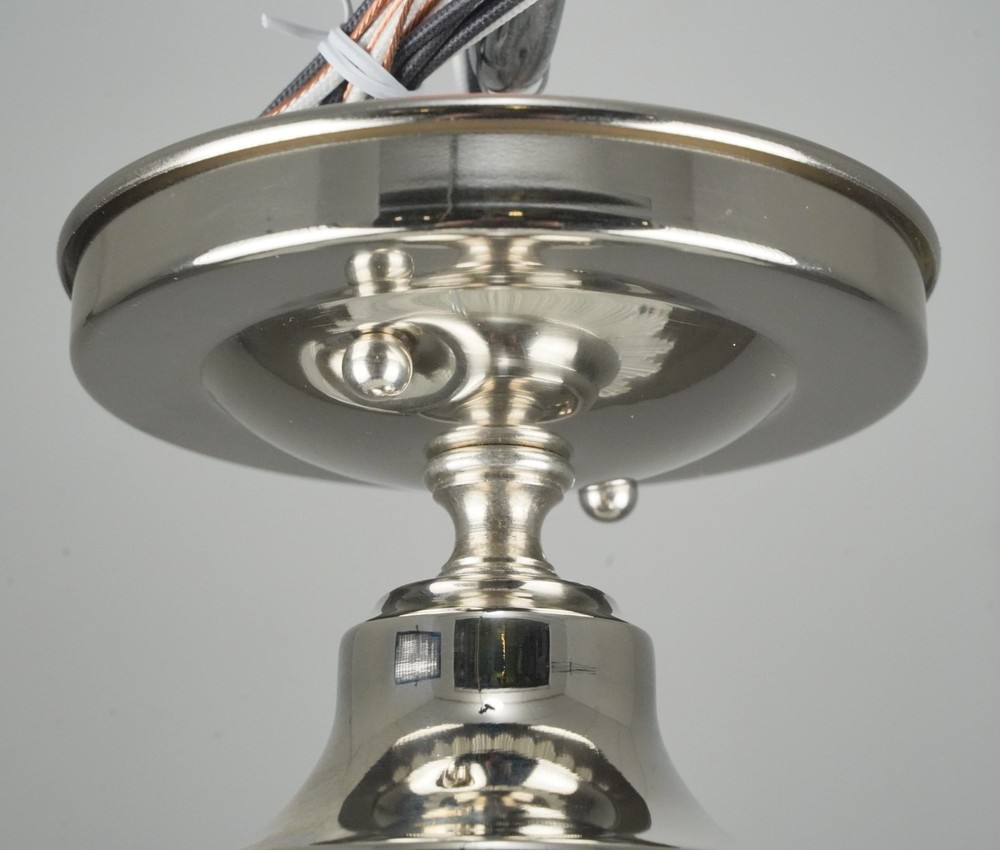 Art Deco Starburst Glass Chrome Semi Flush Mount Light