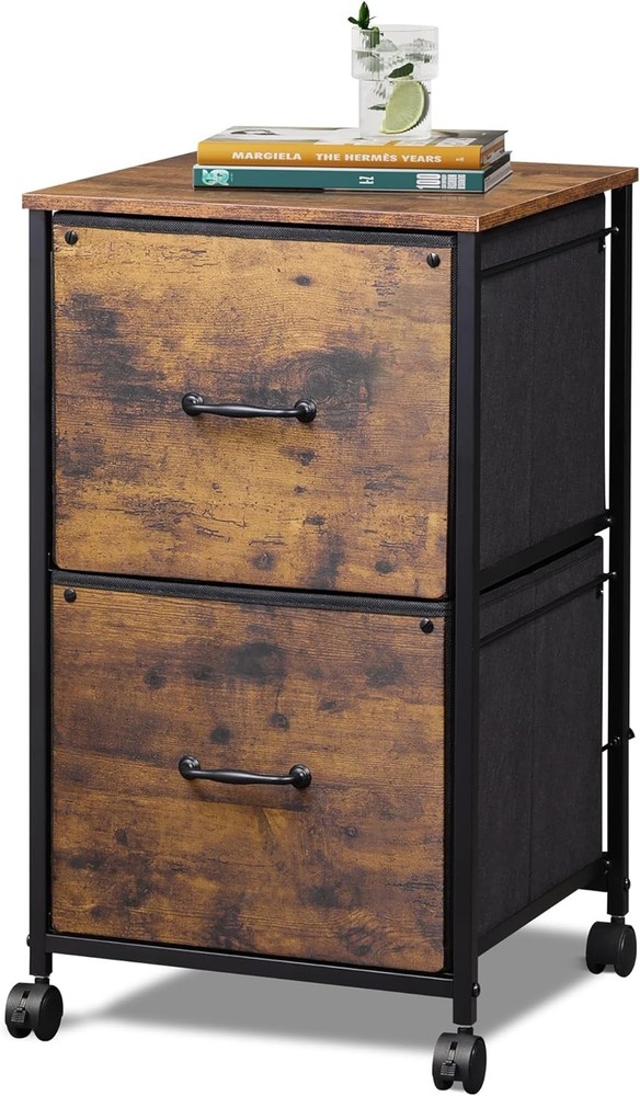 Lightweight Rolling File Cabinet with 2 Drawers - Perfect Home Office Solution