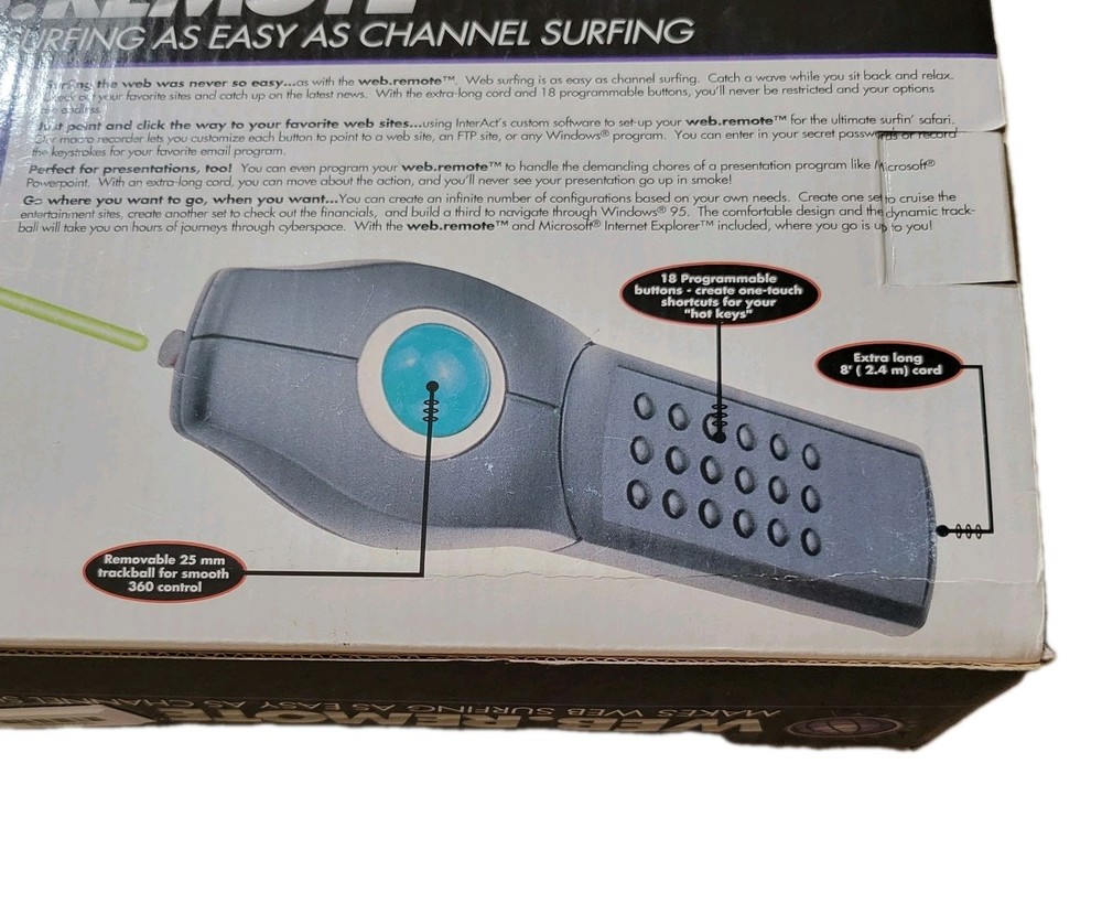 Interact Web.Remote Internet Surfing Remote Control Ball Mouse PC SV-2010 - NIB