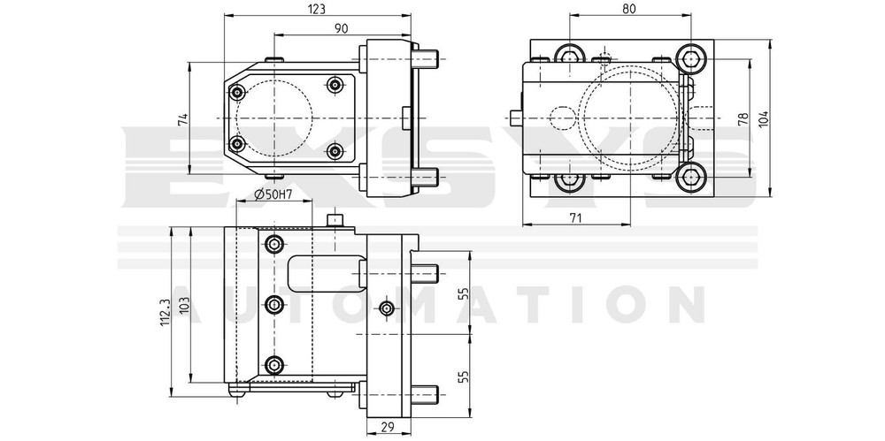 Boring bar holder, angular, lft/rt hand, slotted cylindrical chuck Ø50,7.076.080
