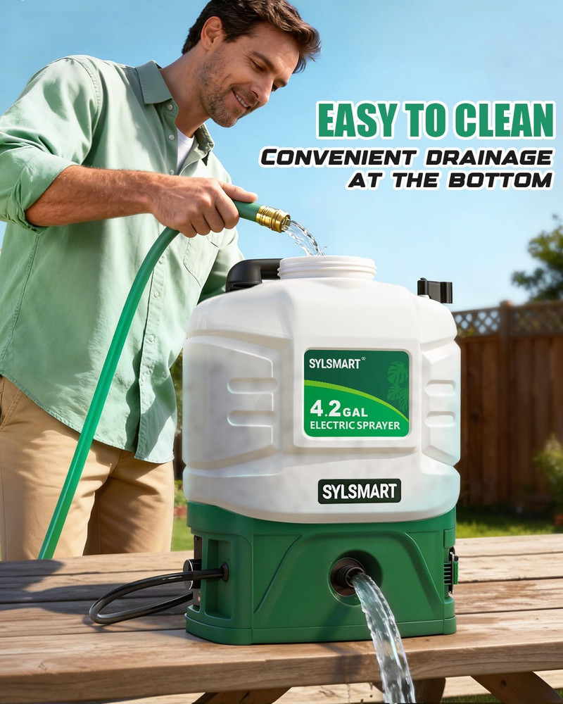 Battery Powered Backpack Sprayer 4 Gallon, 0-100 PSI Strong Electric Sprayer Com